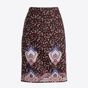 J. Crew Factory Petite Paisley Pencil Skirt